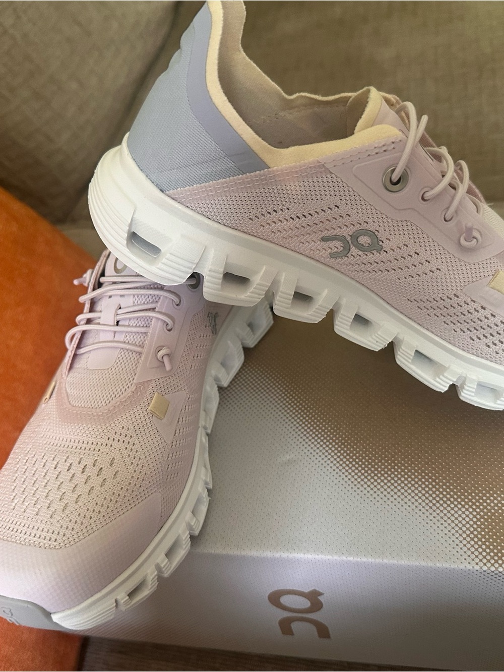 On Running Women's Sneakers - Light Pink with Cream Accents